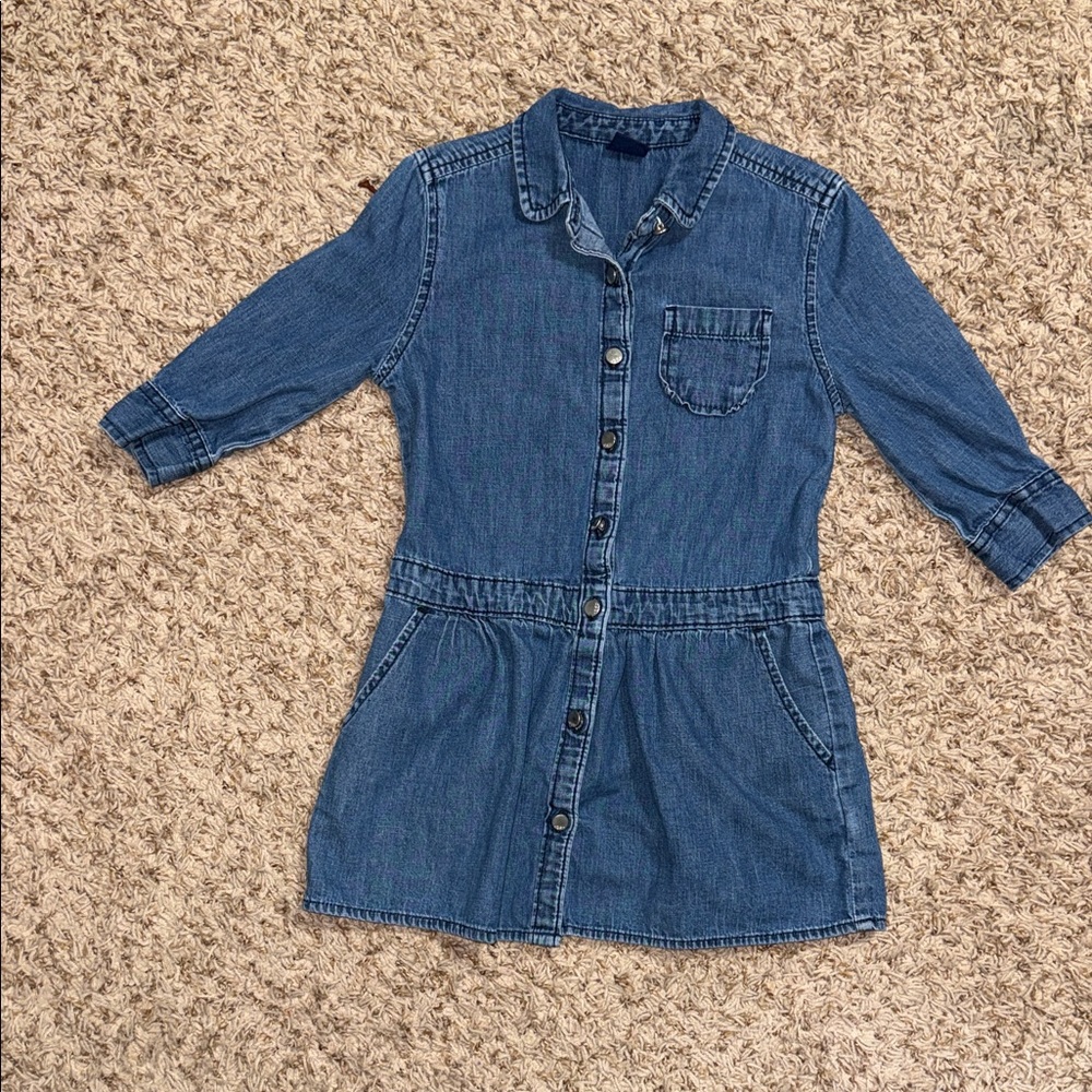 XS/4-5 GAP denim button down dress.